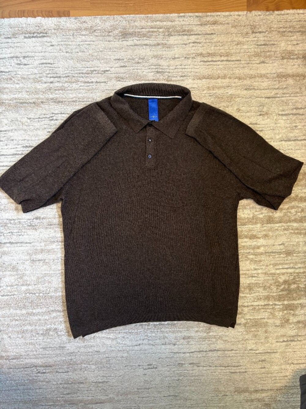 KIT AND ACE Merino Wool Collared Knit Pullover [SIZE L] Mens [BROWN]